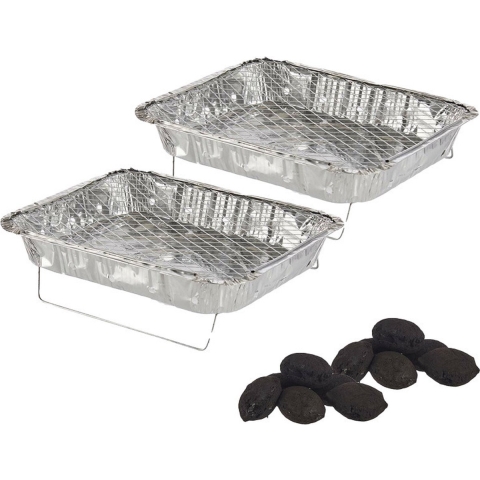 Eenmalig gebruik wegwerp BBQ/Barbeque grills - 2x - 31 x 23 x 6 cm -