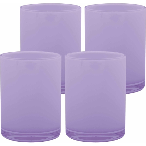 Drinkbeker/limonadebeker - 4x - kunststof - lila paars - 440 ml - luxe design -