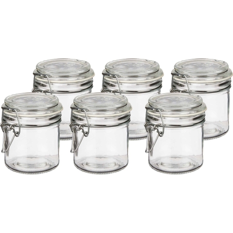 Weckpot/inmaakpot - 6x - Tarro - 250 ml - glas - met beugelsluiting - D11 x H10 cm -