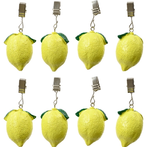 Tafelkleedgewichtjes/hangers - 8x - citroen - ijzer - geel -