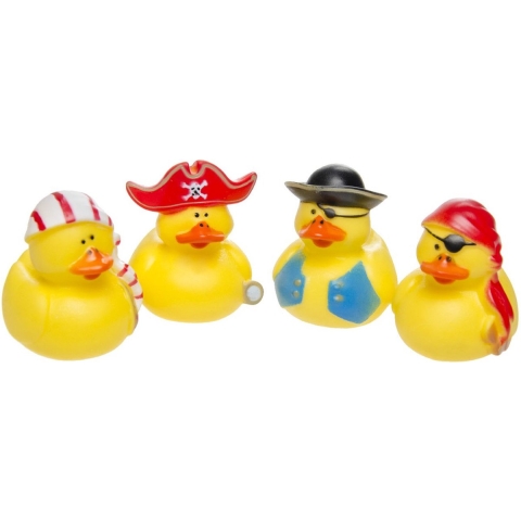 12x Badeendjes piraten badspeelgoed 5 cm -
