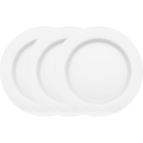 Bordenset - 12x - wit - kunststof - D26 cm - herbruikbaar - BPA-vrij -