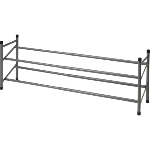 Schoenenrek - uitschuifbaar - RVS - 2-laags - 35 x 23 x 61 cm -