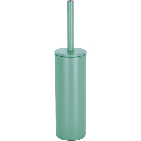 Luxe Toiletborstel in houder Cannes - salie groen - metaal - 40 x 9 cm - met binnenbak -