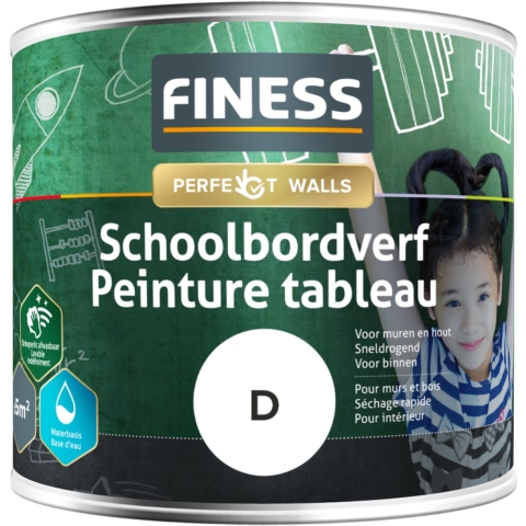 Finess Schoolbordverf Acryl 1428 - Zwart - 0,5L
