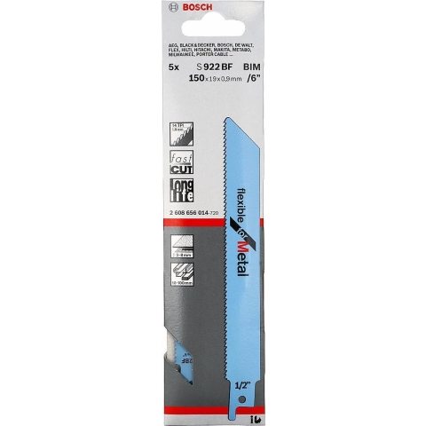 Bosch 2608656014 / S 922 BF Reciprozaagblad - 150 X 14TPI - Metaal (5st)