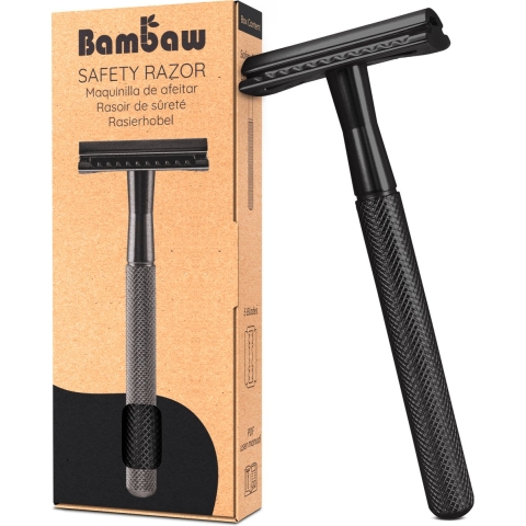 Bambaw Klassiek Metalen Scheermes Zwart
