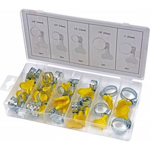 HBM 26-delig slangklem assortiment met Hendel