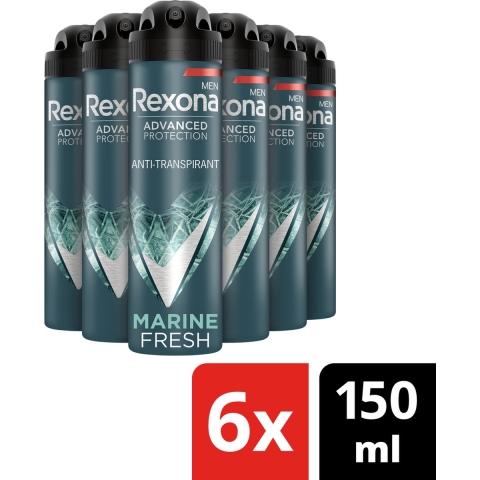 Rexona Rexona Deospray Men - Marine 150 ml. NL/FR 6 x Voordeelpak