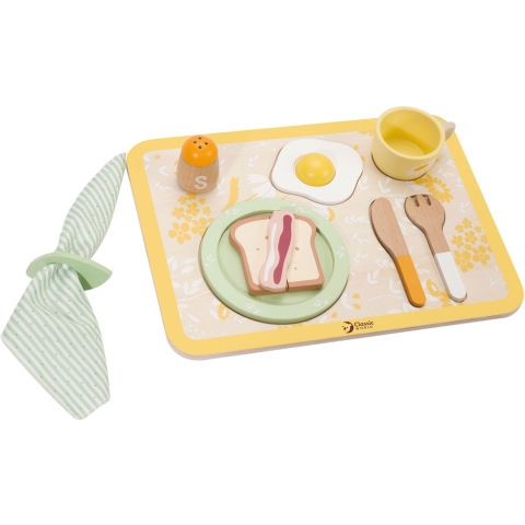 Classic World Houten vintage ontbijtset met dienblad