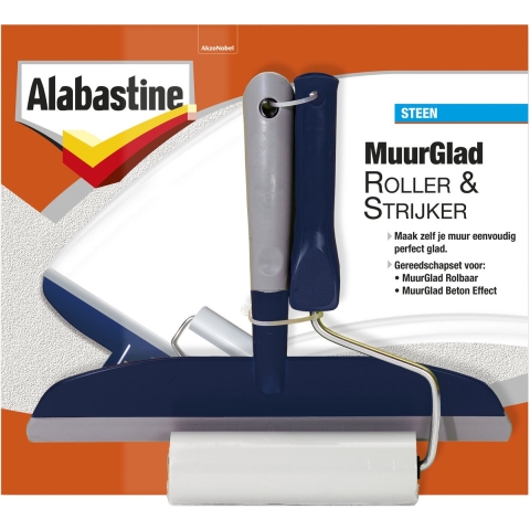 Alabastine 2-delige Muurglad Roller Set Incl. Strijker - Steen