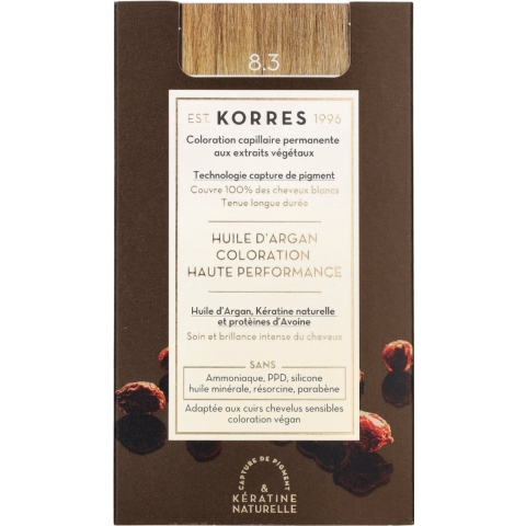 Korres Permanente Haarkleuring 8.3 Licht Goudblond | 1 stuk
