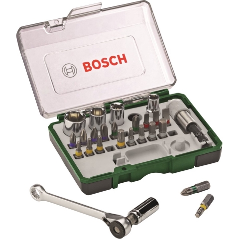 Bosch Accessoires 27-delige ratelset en Schroevendraaier - 2607017160