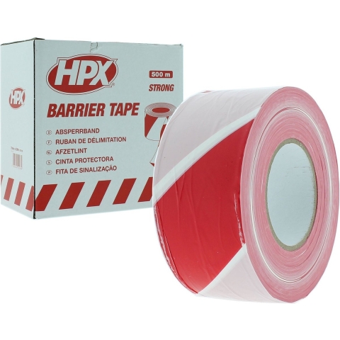 HPX Afzetlint | Wit/Rood | 70mm x 500m - B70100 - B70100