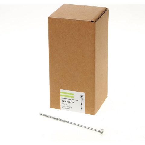 Hoenderdaal Spaanplaatschroef Vz Pk PZ3 6.0X150/70 | 100 stuks - 0203.01.51101