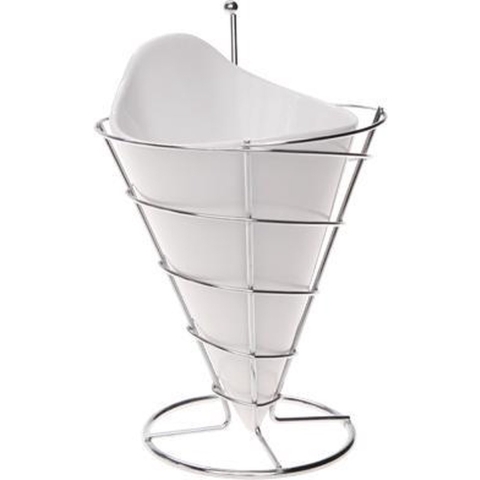 Cosy & Trendy Frietzak Wit ø 12 cm Met RVS Houder