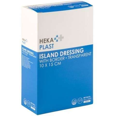 Heka Plast Island Dressing with Border Transparent 10 x 15 cm | 25 stuks