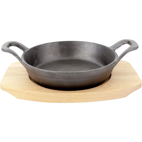 Cosy & Trendy Serveerpan met plankje - Gietijzer - ø 15 cm