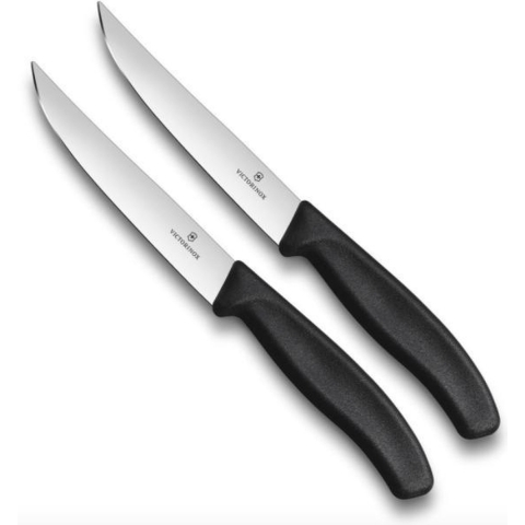 Victorinox Steakmessen Swiss Classic - Zwart - Glad - 2 stuks