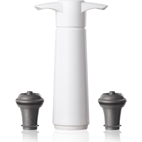 Vacu Vin Wijnpomp met 2 wijnstoppers - Wine Saver - Wit