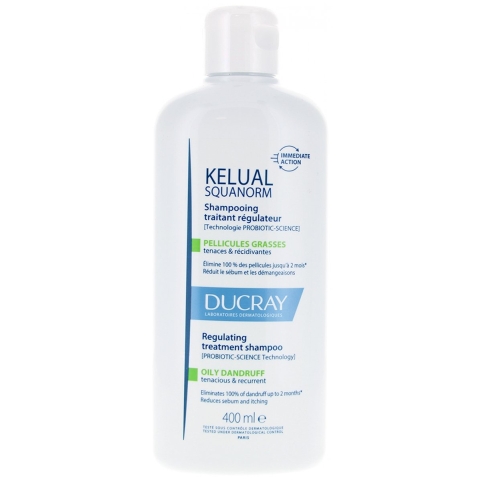 Ducray Kelual Squanorm Regulerende Verzorgende Shampoo Vette Schilfers | 400 ml