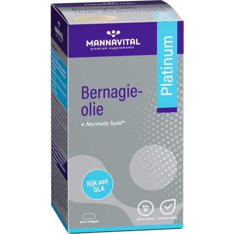 Mannavital Bernagie-olie Platinum | 60 capsules