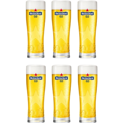 Heineken Bierglazen 0.0 Star - 250 ml - 6 stuks