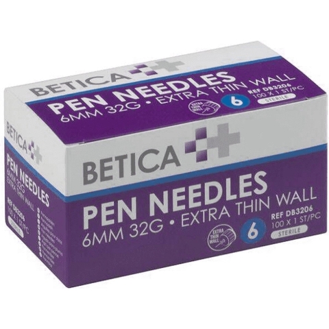 Betica Pen Needles 6 mm 32G Extra Thin Wall | 100 stuks