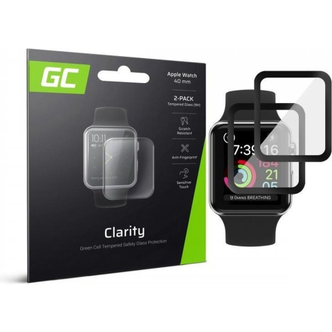 2x GC Clarity gehard glas voor Apple Watch 5 40 mm