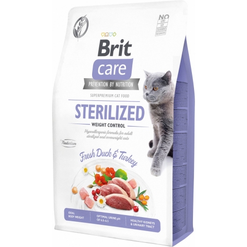 Brit Care Cat Grainfree Adult Sterilized Weight Control Fresh Duck&Turkey 2 kg