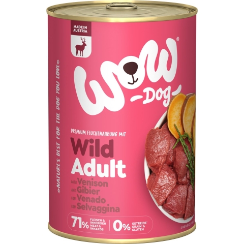 WOW Graanvrij natvoer Adult Wild 6 x 400 gram