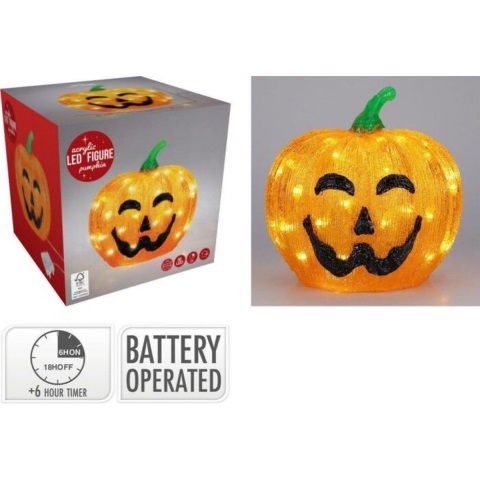 Pompoenlamp Halloween - 50 LED -Ø25 cm - Oranje