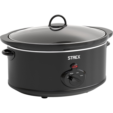 Strex Slowcooker 3.5L - Uitneembare Keramische Binnenpan - Warmhoudfunctie - Slow Cooker - Zwart