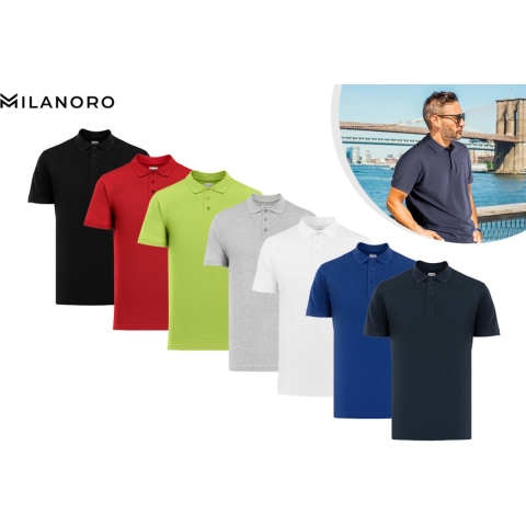 Milanoro - Elegante polo voor heren - Koningsblauw - L