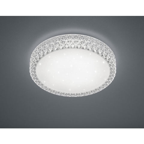 REALITY PEGASUS Plafonniere - Wit - incl. 1x LED 24W - D: 39 cm - Sterreneffect - Dimbaar via schakelaar