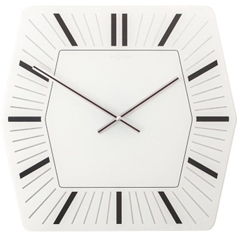 Hexagon wandklok wit - NeXtime