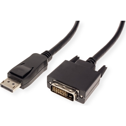 VALUE DisplayPort Kabel DP Male - DVI-D Male, zwart, 1 m