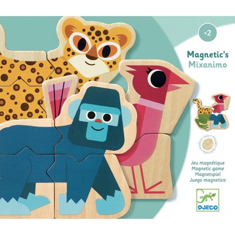Djeco Magnetische puzzel - 6 st./24 Bakstenen - Mixanimo - Djeco - OneSize - Puzzel