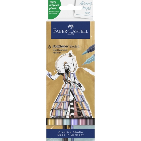 Faber-Castell Markers - 6 st. - Goldfaber Schets - Mode - Faber-Castell - OneSize - Marker