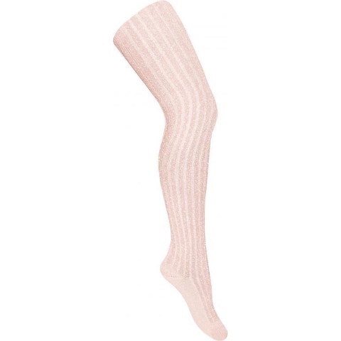 Condor Panty's - Viscose - Rib - Roze m. Glitter - Condor - 1-2 jaar (80-92) - Panty's