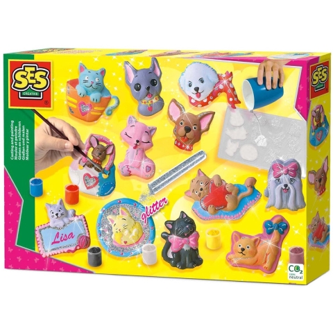 SES Creative - Gieten en schilderen - Katten en honden - SES Creative - OneSize - Creatieve Speelset