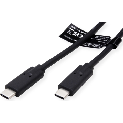 VALUE USB4 Gen3x2 Kabel, C-C, M/M, 40Gbit/s, 100W , zwart, 1 m