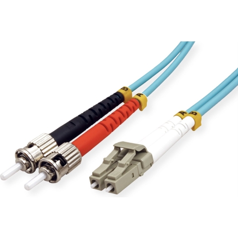 VALUE F.O. kabel 50/125µm OM3, LC/ST, turkoois, 5 m