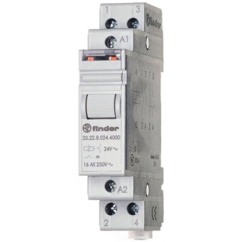 Finder 20.24.8.024.4000 Stroomstootschakelaar DIN-rail 2x NO 24 V/AC 1 stuk(s)