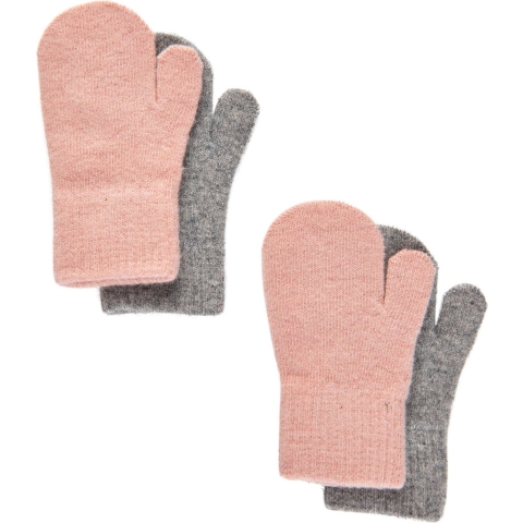 CeLaVi Wanten - Wol/Nylon - 2-pack - Misty Rose/Grijs Gevlekt - CeLaVi - 1-2 jaar (80-92) - Wanten