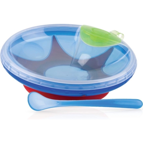 Nuby Warmhoudschaal m. Lepel - Blauw - Nuby - OneSize - Kom