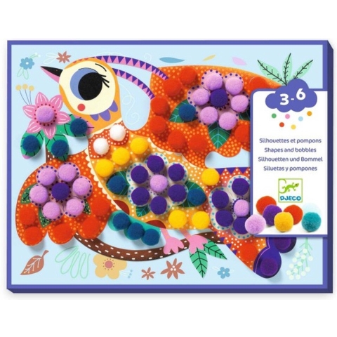 Djeco Creatieve Speelset - POMPOMS Collage - Atelier Pompons - Djeco - OneSize - Creatieve Speelset