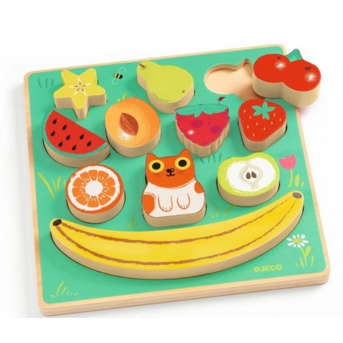 Djeco Puzzel - 11 Bakstenen - Hout - Puzz & Boom Happy - Djeco - OneSize - Puzzel