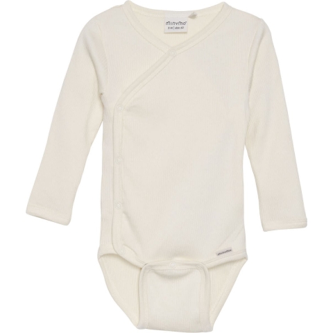 Minymo Wikkelromper l/s - Rib - Zaadparel - Minymo - 50 - Romper L/S