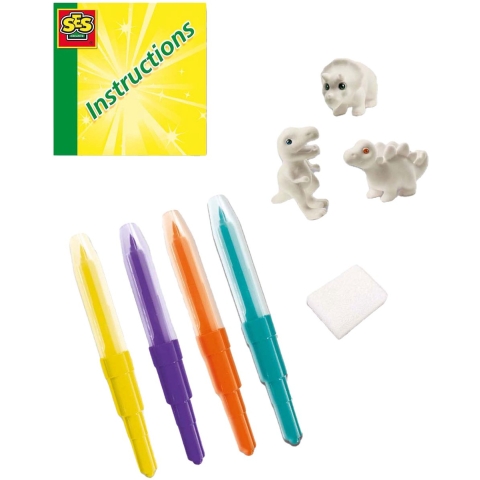 SES Creative Creatieve Speelset - Blaas stiften - Dinosaurussen - SES Creative - OneSize - Creatieve Speelset